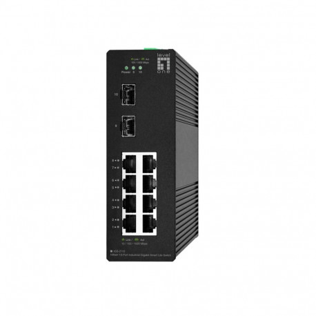 LevelOne kommutaator Hilbert, 10-pordiline tööstuslik Gigabit nutikas Lite, 8x RJ45, 2x SFP