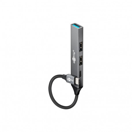 Goobay USB-jaotur, õhuke, 4-pordiline, USB-C™ USB-C™/USB-A, 5Gbit/s