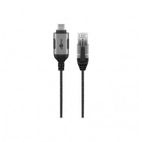 "Goobay Ethernet-Adapterkabel USB-C 3.2 Gen2 > RJ-45 (schwarz/grau, 5 Meter)"
