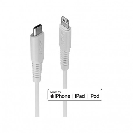 LINDY USB-C–Lightning-kaabel 2m, valge