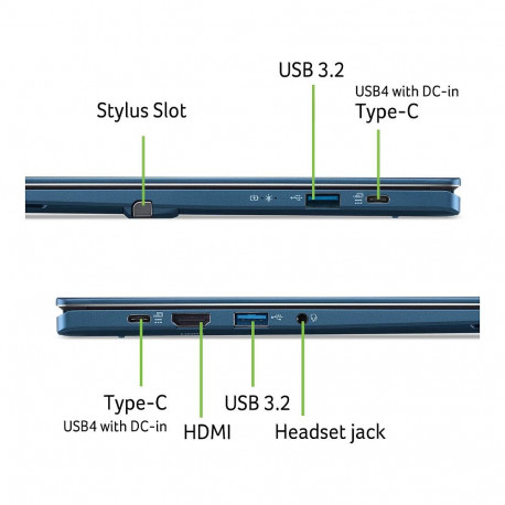 "Acer Swift Spin 14 AI SFSP14-Q51T-X4K2 Snapdragon X Elite X2E-78-100/16GB/512SSD/W11 Home"