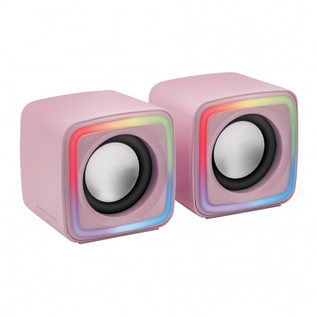 Mars Gaming MSCUBEP Compact RGB Gaming Speakers 8W DSP / pink