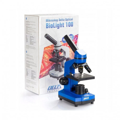 Biological Microscope - Delta Optical BioLight 100, 40x-400x Magnification, LED Blue