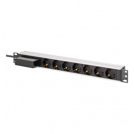 Digitus Aluminum socket strip, 7-way with circuit breaker