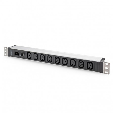 Digitus Socket strip with aluminum profile, 9-way, IEC C14 input