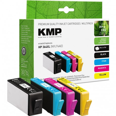 KMP tindikassetid 1712,4005 4 tk, ühilduvad, suure tootlikkusega (XL), tsüaan