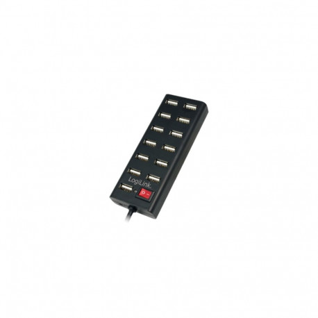 Logilink USB-HUB 13-Port m. Netzteil schwarz Kunststoff