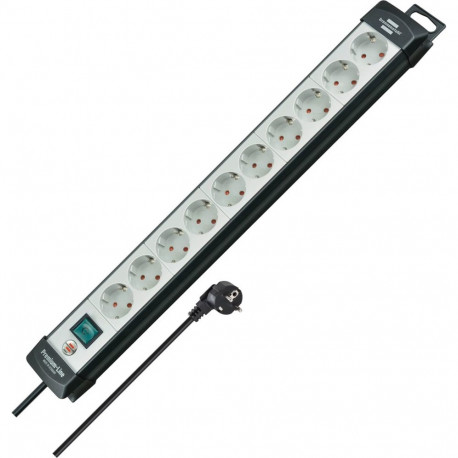 Brennenstuhl 1951500100 power extension 3 m 10 AC outlet(s) Indoor Black, Light Green