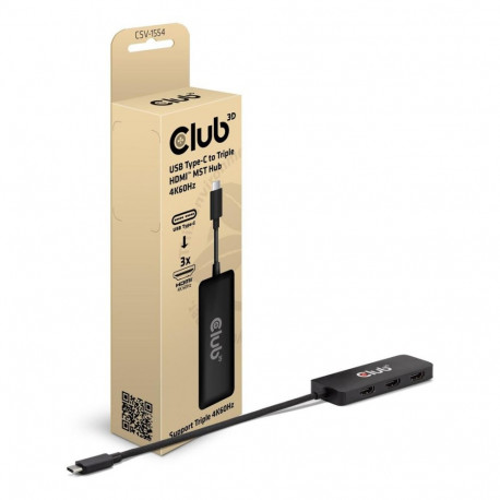 Club3D MST-Hub USB 3.2 Typ C > 3x HDMI 4K60Hz St/Bu retail