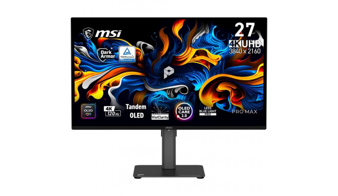 MSI arvutimonitor Pro MAX 271UPX12G 67.3cm (26.5") 3840 x 2160 pikslit UltraWide Full HD QD-OLED, mu