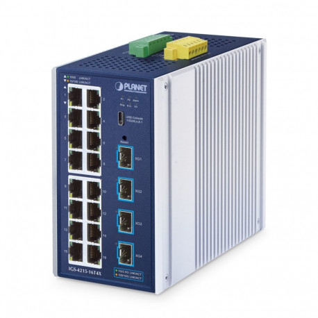 PLANET IGS-4215-16T4X network switch Managed L2/L4 Gigabit Ethernet (10/100/1000) Aluminium, Blue