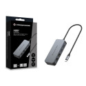 Conceptronic ABBY24G USB-C to Dual-Port Gigabit Network Adapter with 2-Port USB Hub