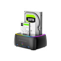 Conceptronic DONN36B Dual-bay RGB Hard Drive Docking Station, for 2.5/3.5-Inch HDD SSD, 2 x USB A, S