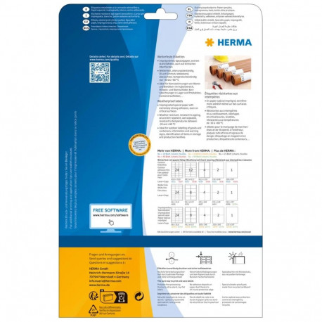 HERMA 10794 self-adhesive label Rectangle Permanent White 480 pc(s)