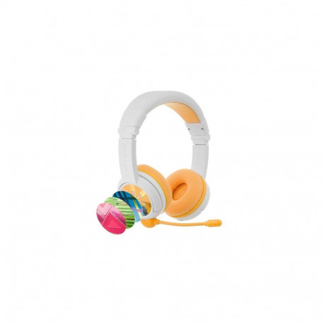 BuddyPhones School+ Headset Wired & Wireless Head-band Calls/Music USB Type-C Bluetooth White, Y