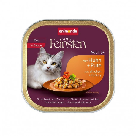 ANIMONDA märgtoit täiskasvanud kassidele Vom Feinsten kana ja kalkuniga kastmes 85g
