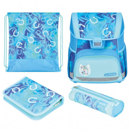 Herlitz koolikoti komplekt Loop Plus Lucky Horse tüdrukutele, polüester, sinine, helesinine