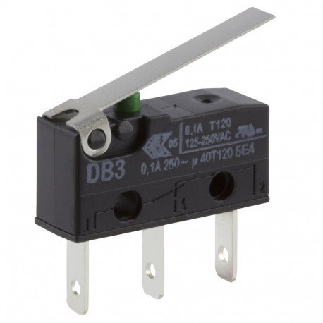 Mikrolüliti Hinge Lever 100 mA @ 30 V dc, SPDT