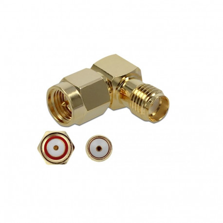 Delock Adapter SMA plug to SMA jack 90° 10 GHz