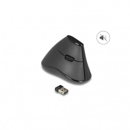 Ergonoomiline vertikaalne optiline hiir, 5 nuppu, vaikne, hall