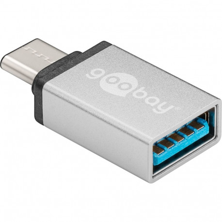 Üleminek USB-C (M) - USB 3.0 A (F), hõbe (Gen1-5Gbs)
