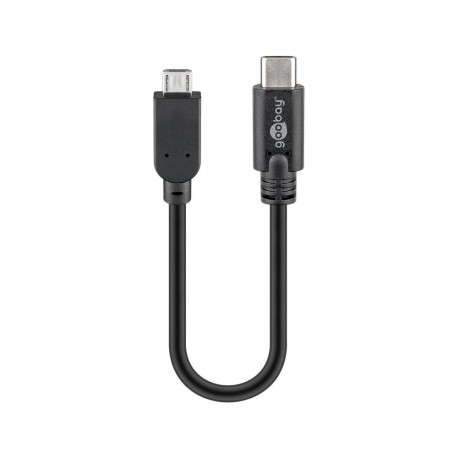 USB 2.0 micro B - USB-C 0,2m, black