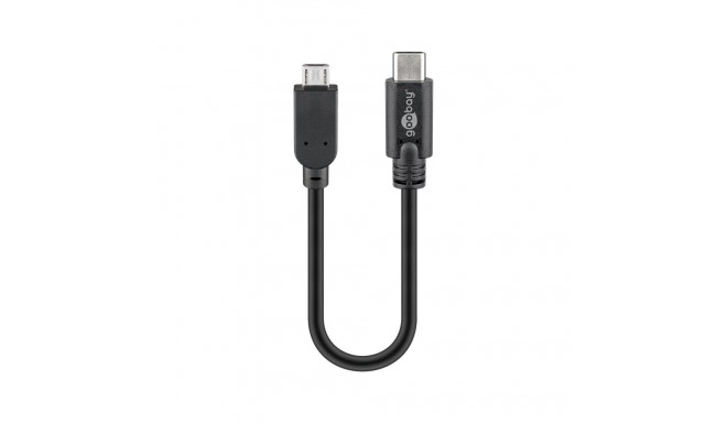 USB 2.0 micro B - USB-C 0,2m, black
