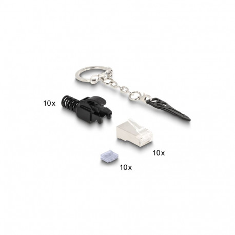 Delock RJ45 Modular plug Cat.6A lockable 10 pcs Set