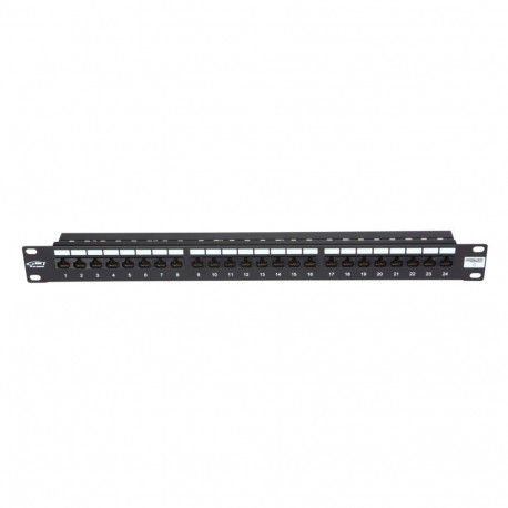19´´ Patch Panel, 24xRJ45, unshielded, Cat6, 1U, black