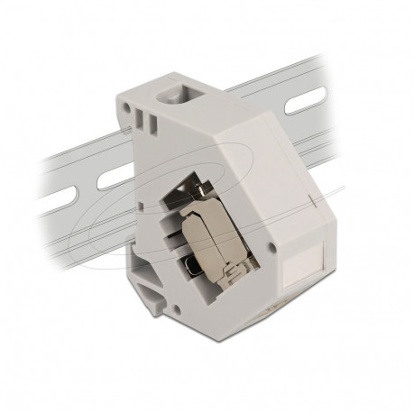 Keystone kinnitus 1 port DIN-liistule koos RJ45 Cat.6A LSA modulaarpesaga