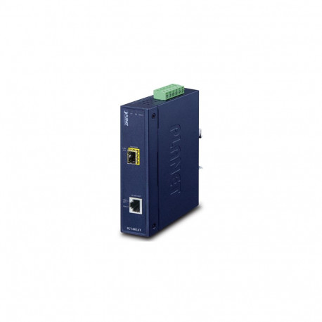 IP30 Industrial 10/100/1000T to 100/1000X SFP Gigabit Media Converter (-40 to 75 degree C, dual 12~4