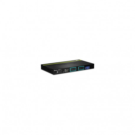 PoE+ Switch: 16 x 10/100/1000Mbps PoE+, 2 jagatud Mini-GBIC (SFP) pesa, Web Smart, räkitav, 185W