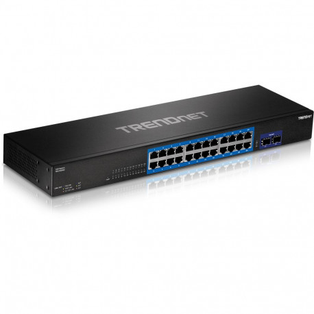 Switch: 24 x 10/100/1000Mbps, 2 x SFP+, räkitav