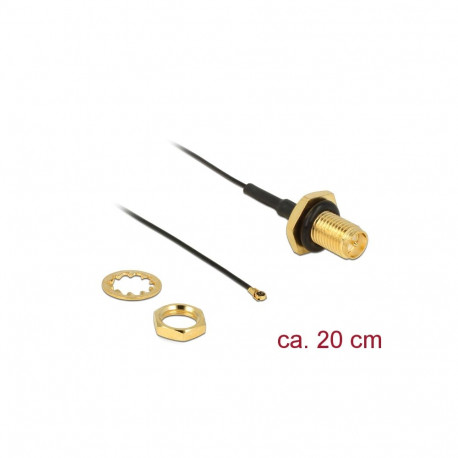 Üleminek antennile RP-SMA - MHF 4 0.81, 20cm, 9mm keermega, pritsmekindel