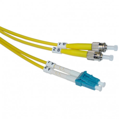 AFL Patchcord Premium LC - ST  YELLOW LSZH 2F 2.0mm ZDPX 1M (combination Sho), G.657A1)