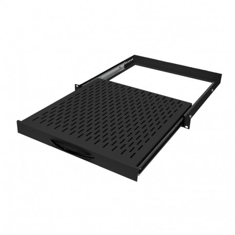 Liugriiul 19´´ rööpavahe 150-500mm plaat 300mm max 80kg 1U must