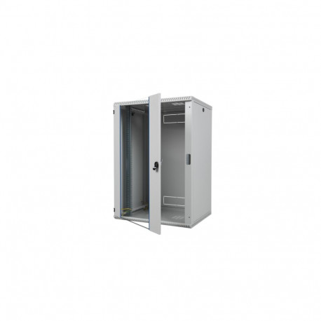 Wall mount cabinet single section, 15U, 600/600/730 width/depth/height mm, RAL 7035 ( welded constru