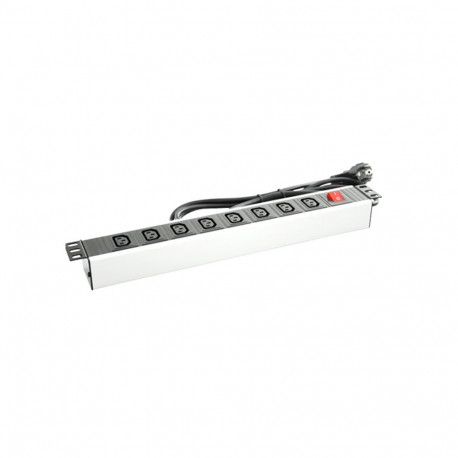 Toitepaneel 8 UPSi pesa C13 lülitiga räckitav 16A/250V LED indik 2.3m 1U