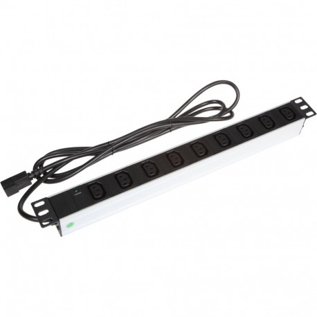PDU 19´´ 9xIEC320 C13, plug IEC320 C14, LED