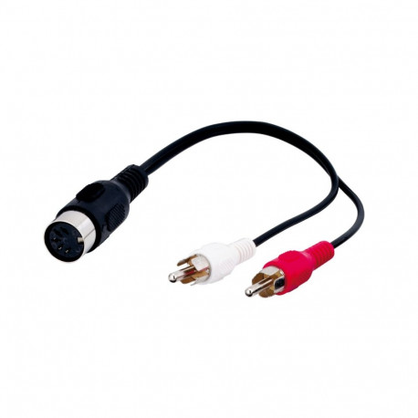 Üleminek DIN 5Pin 180-kraadi (F) - 2xRCA (M)