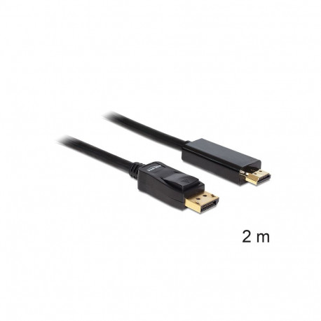 Displayport - HDMI kaabel 2.0m, must (sign suund DP>HDMI)