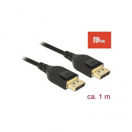 DisplayPort kaabel 1.0m, kullatud, kolmekordne varje, 8K Ultra HD (7680x4320@60Hz), must