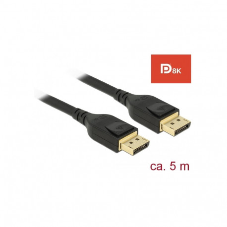 DisplayPort kaabel 5.0m, kullatud, kolmekordne varje, 8K Ultra HD (7680x4320@60Hz), must
