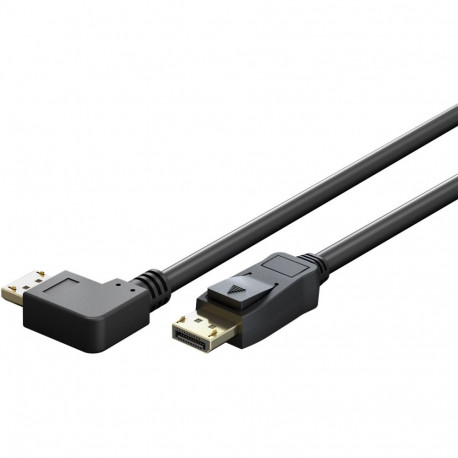 DisplayPort kaabel 5.0m, 2.1, 8K 7680x4320@144Hz DSC, 54 Gbit/s, nurgaga paremale, must