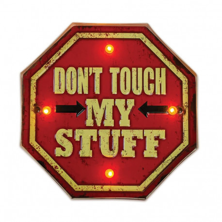 Znak metalowy retro led don’t touch forever light