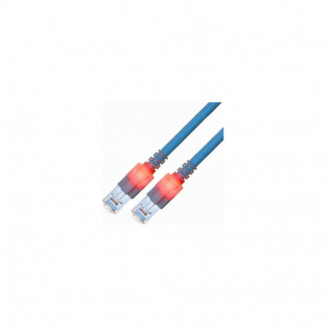 "EasyLan DualBoot LED Patchkabel RJ45 S/FTP Cat.6A (Class EA), mit saCon Stecker, LSOH, blau, 2 m"