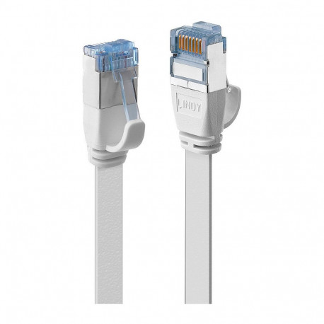 "Cat.6A U/FTP Flachband Patchkabel weiss 0,3m"