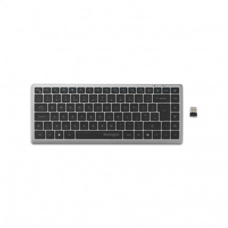 Kensington KB435 EQ Rechargeable Multi-Device Compact Keyboard RF+BT, US, Space Grey