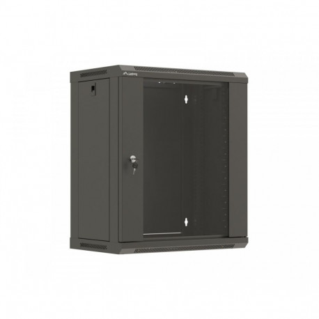 Seinapaigaldatav rack-kapp 19-tolline 12U 540x350, musta klaasuksega (lamppakendis)