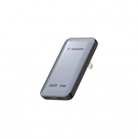 Verbatim Essentials Slim GaN Wall Charger 65W US/EU/UK - Grey